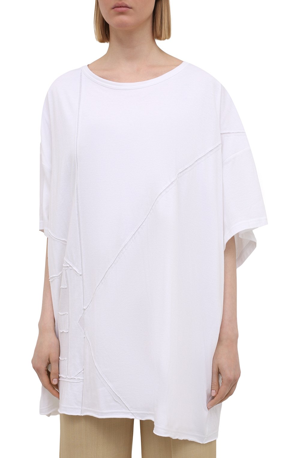 Хлопковая футболка YOHJI YAMAMOTO белого цвета по цене 41050 руб., арт. ND-T59-086, фото 3 Хлопковая футболка YOHJI YAMAMOTO, арт. ND-T59-086, фото 3
