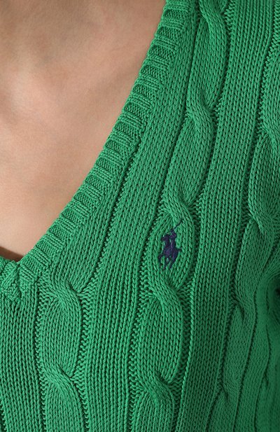 Хлопковый пуловер POLO RALPH LAUREN зеленого цвета по цене 19650 руб., арт. 211580008/0S191C09, фото 5 Хлопковый пуловер POLO RALPH LAUREN, арт. 211580008/0S191C09, фото 5