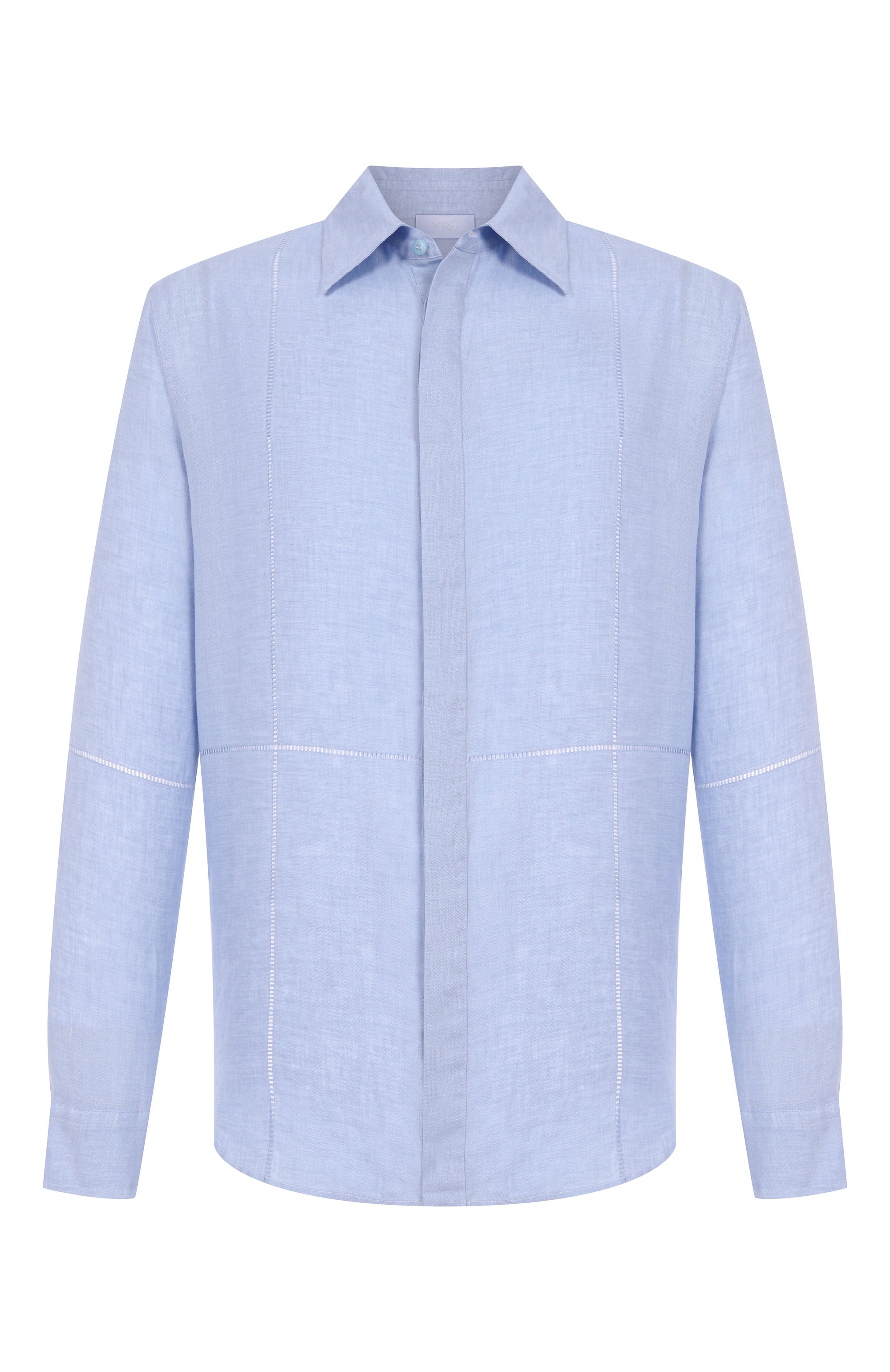 Льняная рубашка MVST голубого цвета по цене 69950 руб., арт. G011/3626, фото 1 Льняная рубашка MVST, арт. G011/3626, фото 1