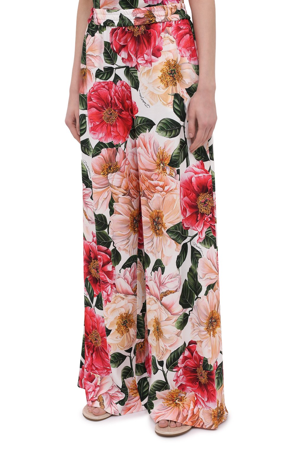 Брюки из вискозы DOLCE & GABBANA розового цвета по цене 135000 руб., арт. FTBT3T/FSRMU, фото 3 Брюки из вискозы DOLCE & GABBANA, арт. FTBT3T/FSRMU, фото 3