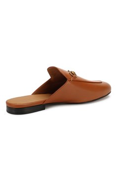 Женские кожаные сабо princetown GUCCI светло-коричневого цвета, арт. 423513/C9D00 | Фото 4 (Материал внутренний: Натуральная кожа; Подошва: Плоская; Статус проверки: Проверено, Проверена категория; Каблук высота: Без каблука, Низкий; Материал внешний: Натуральная кожа)