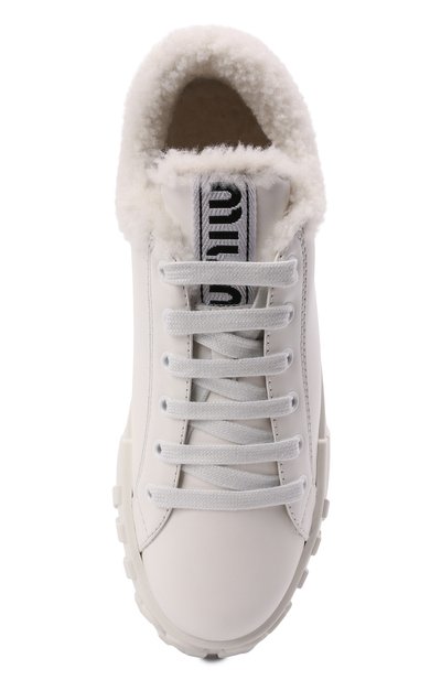 Кожаные кеды MIU MIU, арт. 5T380D-3L0Y-F0009-005, фото 5