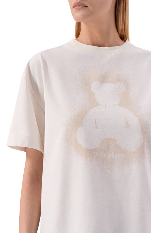 Хлопковая футболка Palm Angels PMAA109S26JER001 Белый  PMAA109S26JER001 Фото 5