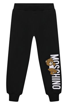 Мужского хлопковые джоггеры MOSCHINO черного цвета, арт. HUP07P/LDA27/4-8 | Фото 1 (Нос: Не проставлено; Материал внешний: Хлопок; Мальчики Кросс-КТ: Джоггеры-одежда; Региональные ограничения белый список (Axapta Mercury): Не проставлено; Ростовка одежда: 4 года | 104 см, 5 лет | 110 см, 6 лет | 116 см, 8 лет | 128 см)