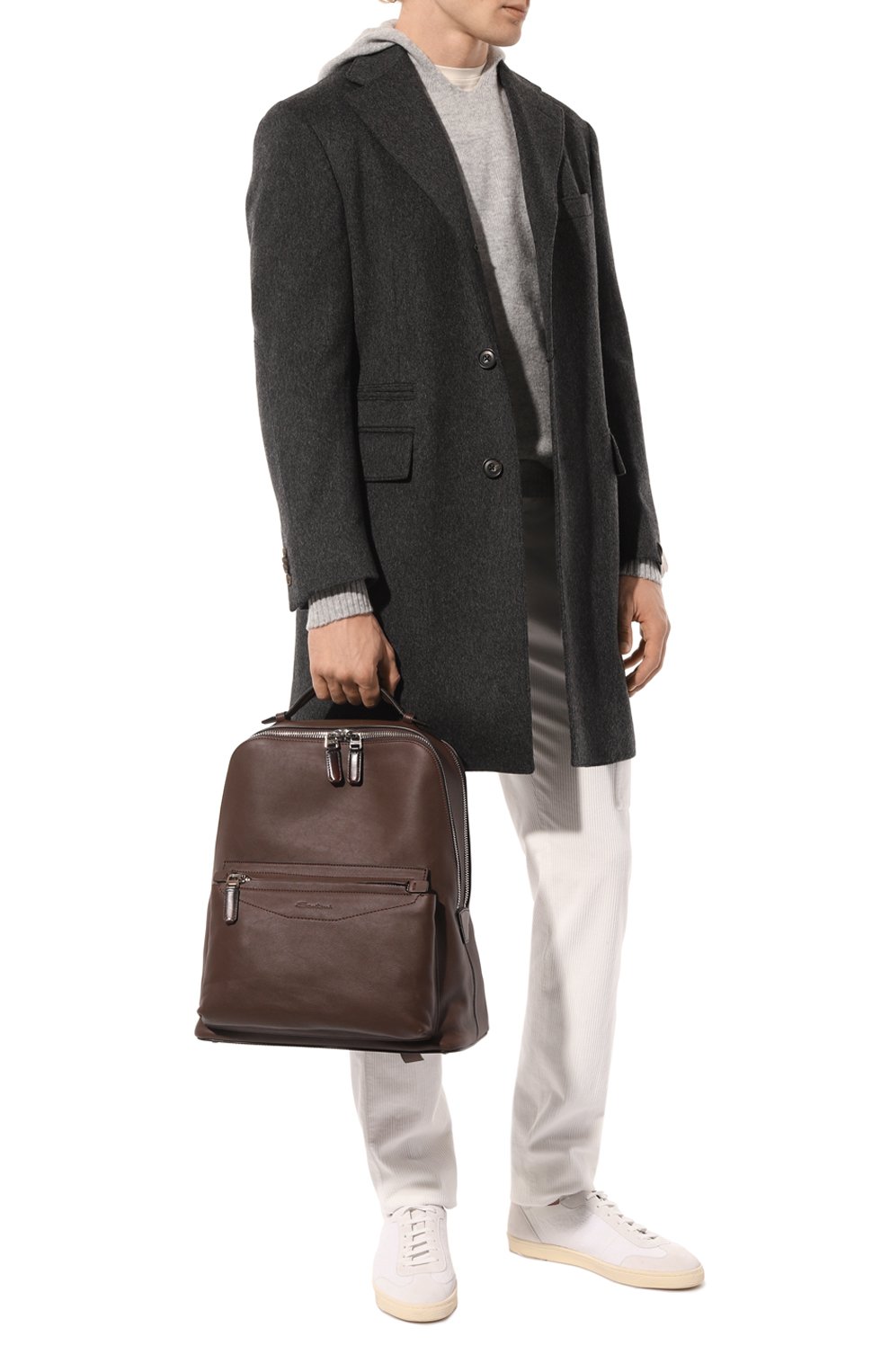 Кожаный рюкзак SANTONI темно-коричневого цвета по цене 188000 руб., арт. UIBBA2363LI-ASP9T50, фото 7 Кожаный рюкзак SANTONI, арт. UIBBA2363LI-ASP9T50, фото 7