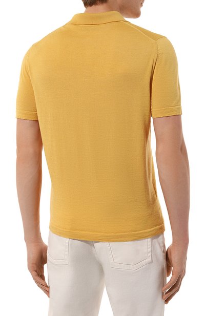 Поло из шерсти и шелка KITON желтого цвета по цене 99500 руб., арт. UMM049204, фото 4 Поло из шерсти и шелка KITON, арт. UMM049204, фото 4