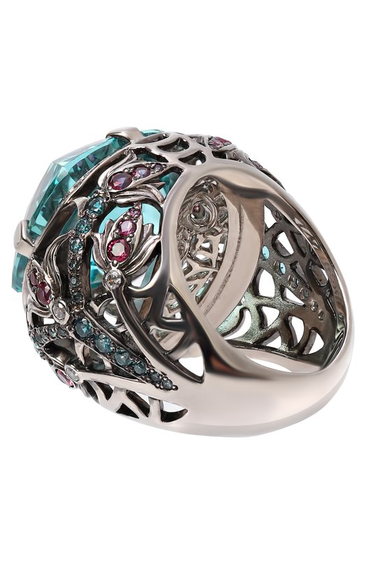 Кольцо Square Flower Queensbee (101043) Голубой  (101043) Фото 3