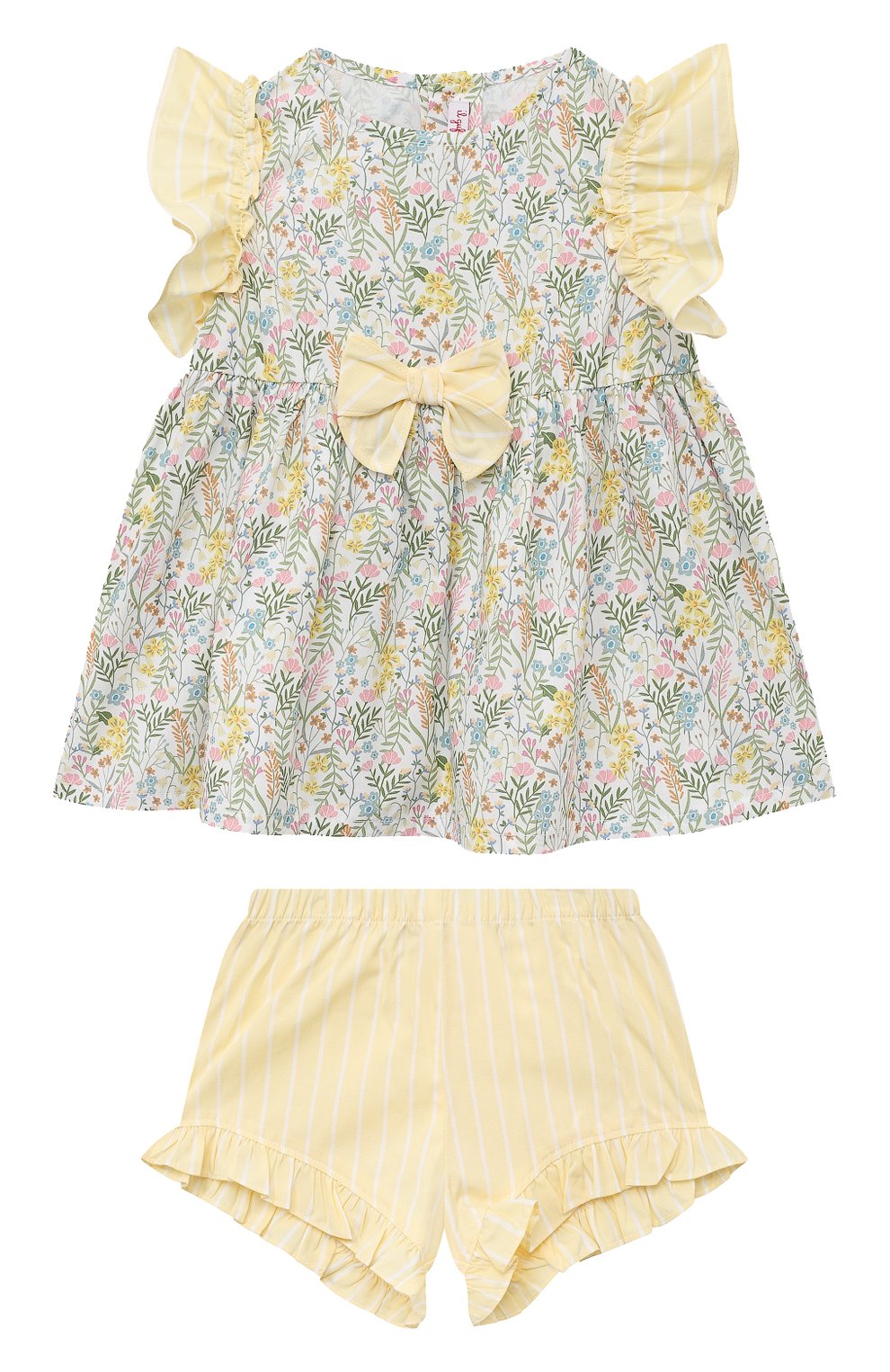 Комплект из топа и шорт IL GUFO желтого цвета по цене 13050 руб., арт. P23DP421C4097/24M-36M, фото 1 Комплект из топа и шорт IL GUFO, арт. P23DP421C4097/24M-36M, фото 1