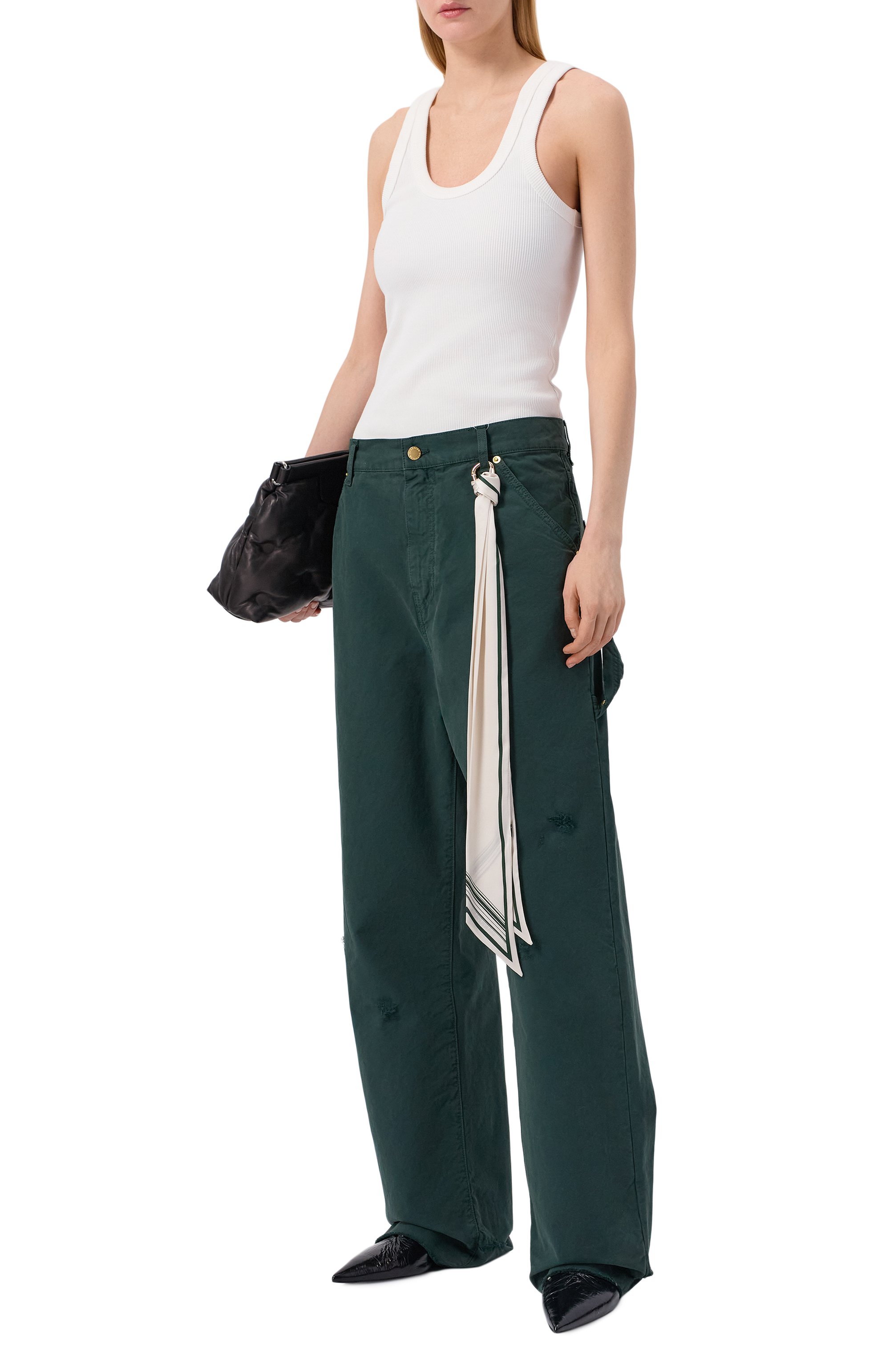 Хлопковые брюки DARKPARK, арт. WTR58 FAP05/LISA-SILK SCARF AD0RNED L00SE FIT CARP, фото 2