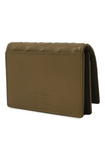 Кожаный футляр для кредитных карт BOTTEGA VENETA хаки цвета по цене 49050 руб., арт. 605720/VCPQ3, фото 2 Кожаный футляр для кредитных карт BOTTEGA VENETA, арт. 605720/VCPQ3, фото 2