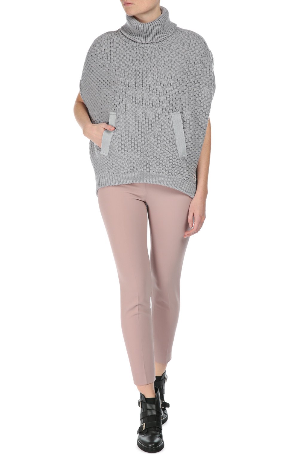 Свитер свободного кроя с укороченным рукавом и карманами MONCLER, арт. B2-093-00818-00-03510, фото 2