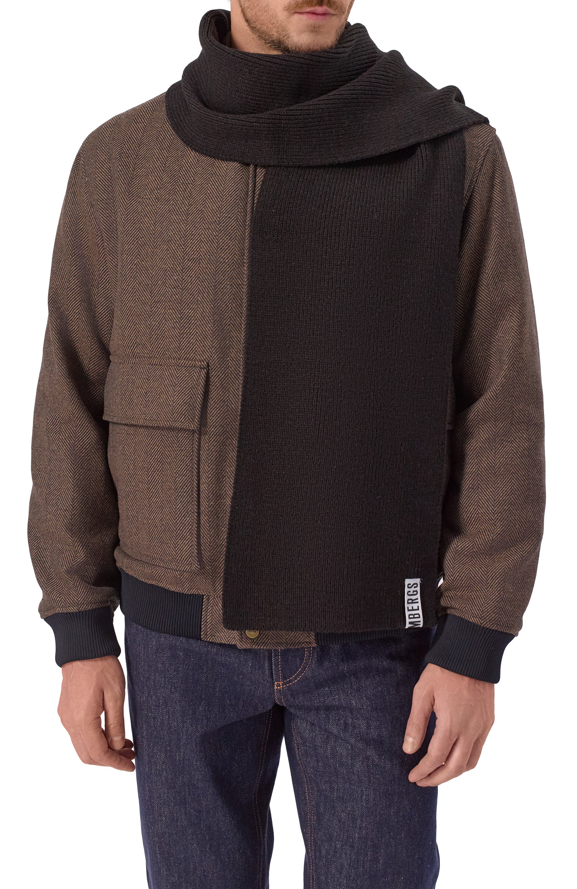 Шарф DIRK BIKKEMBERGS темно-коричневого цвета по цене 5995 руб., арт. BKSC01202K, фото 2 Шарф DIRK BIKKEMBERGS, арт. BKSC01202K, фото 2