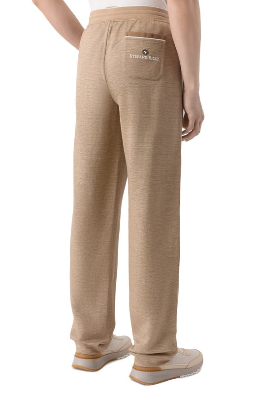 Брюки из шелка и льна Stefano Ricci K919052P3D/T26103 Бежевый  K919052P3D/T26103 Фото 4