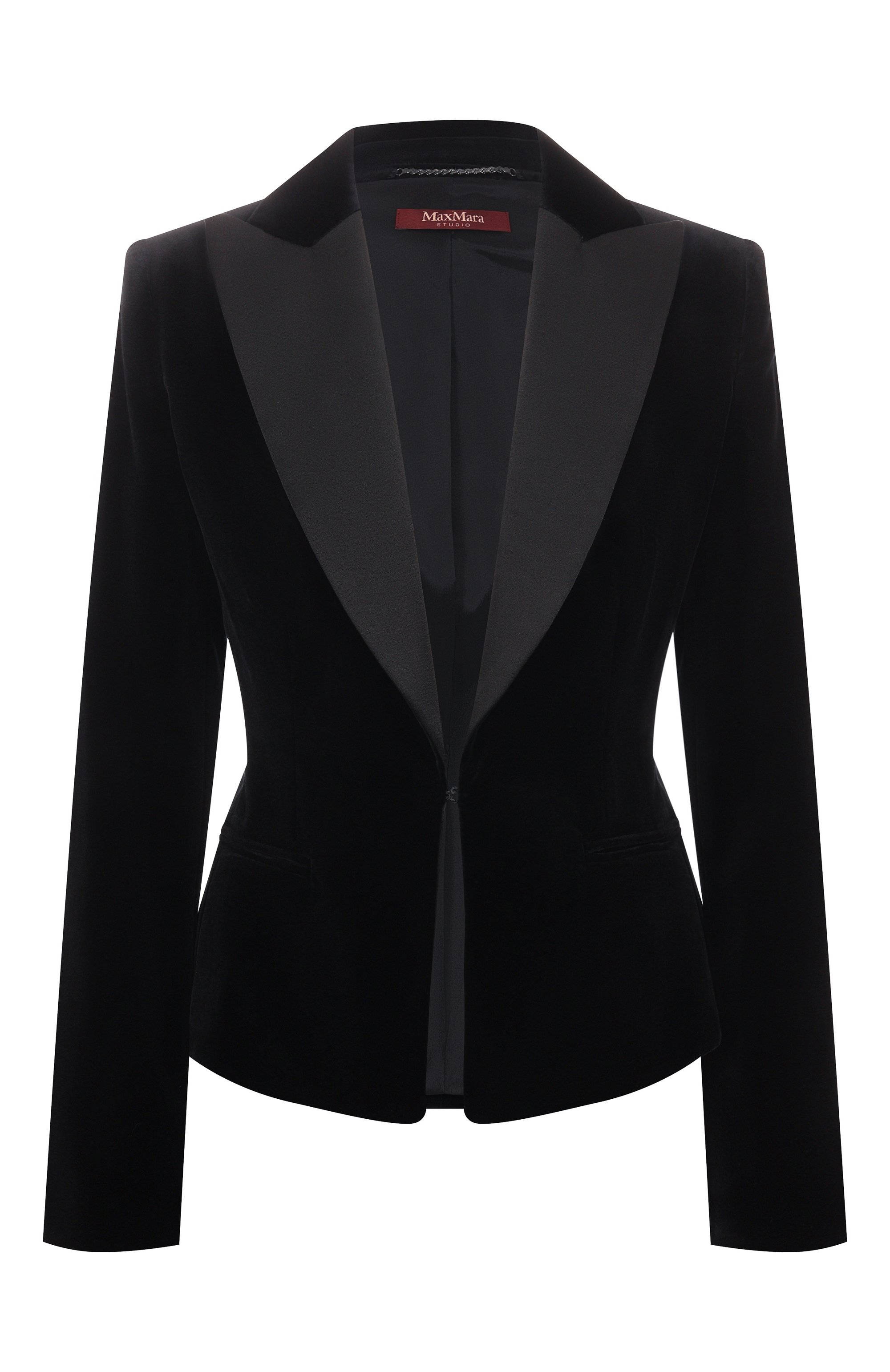 Бархатный жакет MAX MARA STUDIO черного цвета по цене 99500 руб., арт. E0LIE, фото 1 Бархатный жакет MAX MARA STUDIO, арт. E0LIE, фото 1