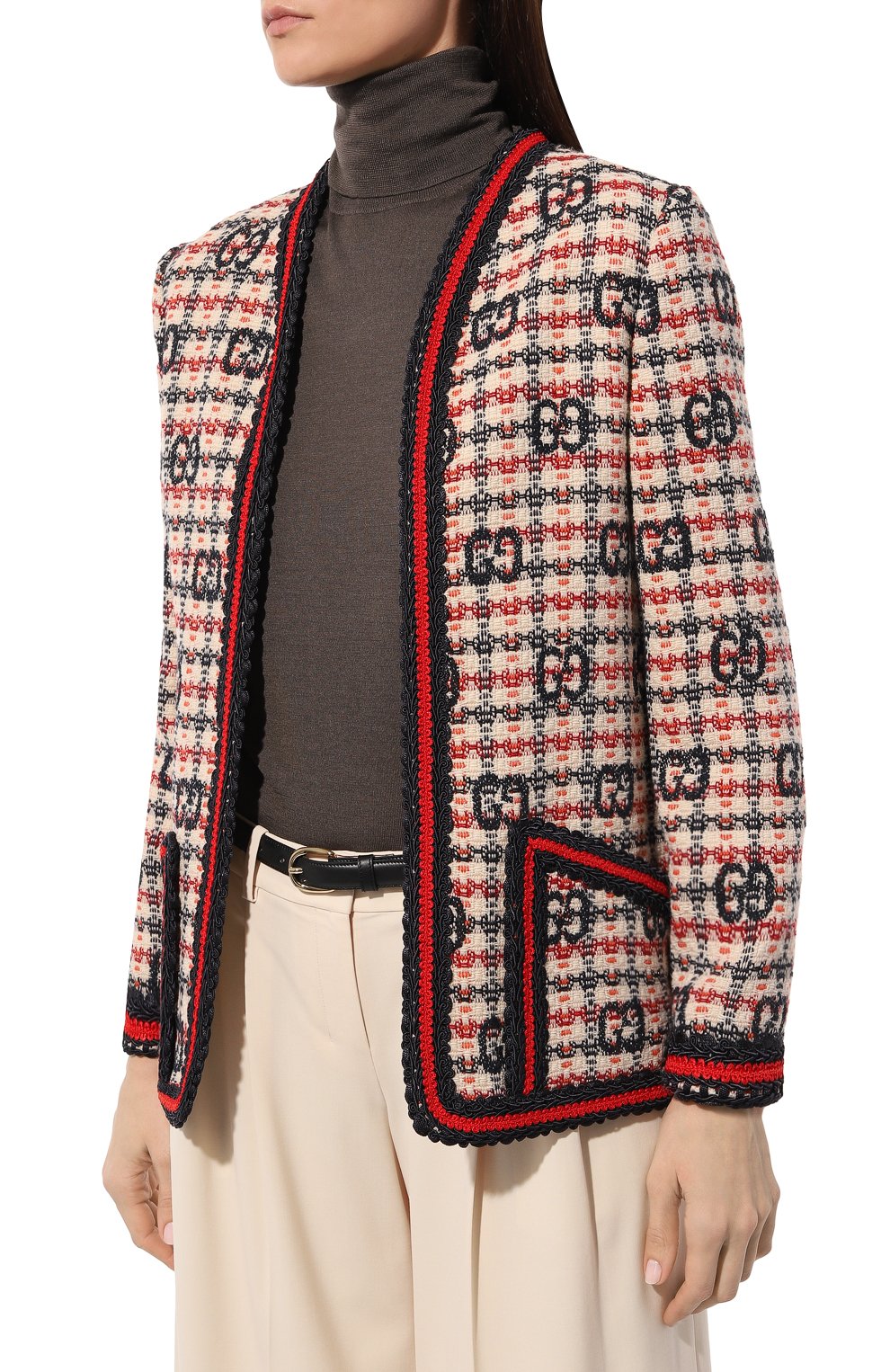 Жакет GUCCI красного цвета по цене 374400 руб., арт. 610060/ZADEH, фото 3 Жакет GUCCI, арт. 610060/ZADEH, фото 3