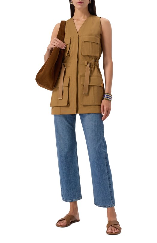 Кожаные шлепанцы Carlyle Saint Laurent 825283/AADF0 Коричневый  825283/AADF0 Фото 2