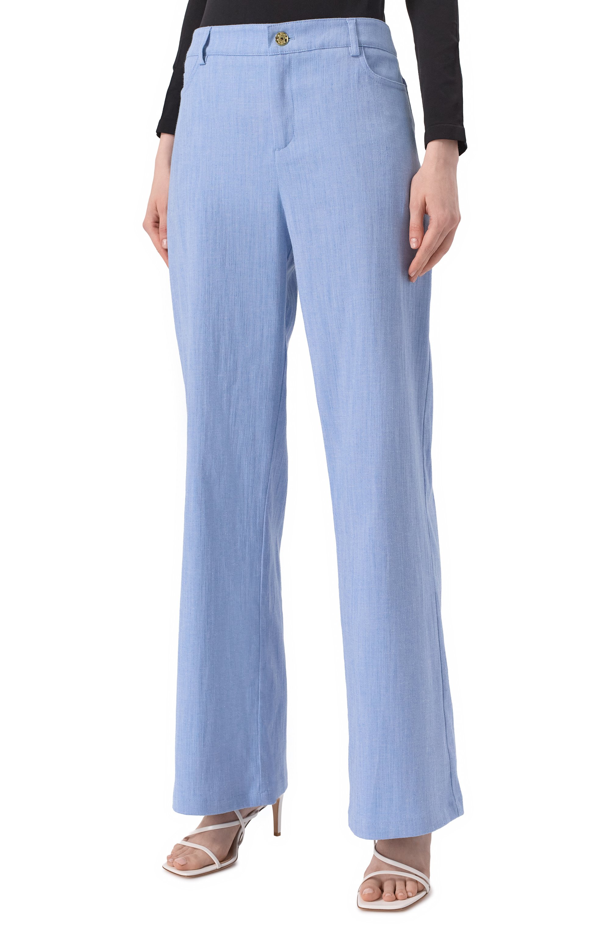 Брюки MAX AND MOI голубого цвета по цене 38500 руб., арт. E25BAINA, фото 3 Брюки MAX AND MOI, арт. E25BAINA, фото 3