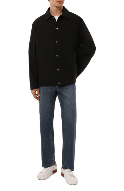 Мужские джинсы JIL SANDER синего цвета, арт. J47KA0248/J45259 | Фото 2 (Драгоценные камни: Проставлено; Длина (брюки, джинсы): Стандартные; Материал внешний: Хлопок; Материал сплава: Проставлено)
