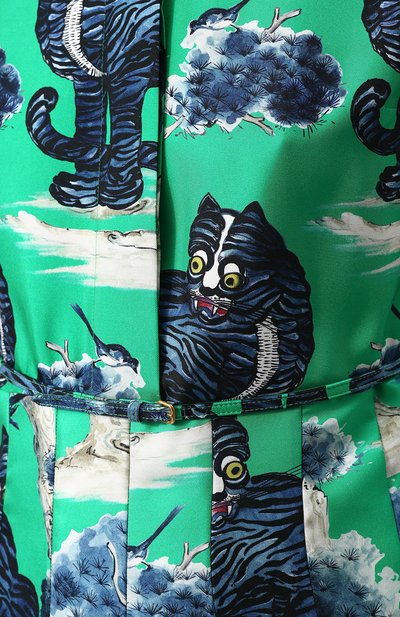 Шелковое платье-рубашка с принтом GUCCI, арт. 497661/ZKP94, фото 5