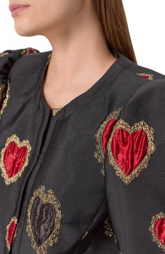 Женский жакет из вискозы BOTROIS черного цвета, арт. SKU0030065 | Фото 5 (Рукава: Длинные; Длина (для топов): Укороченные; Материал внешний: Вискоза; Материал подклада: Купро; Женское Кросс-КТ: Жакет-одежда; 1-2-бортные: Однобортные; Стили: Гламурный; Случай: Вечерний)