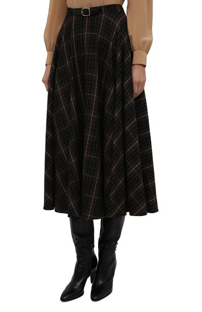 Юбка из вискозы и шерсти CELINE черного цвета по цене 165000 руб., арт. 2J388344P, фото 3 Юбка из вискозы и шерсти CELINE, арт. 2J388344P, фото 3