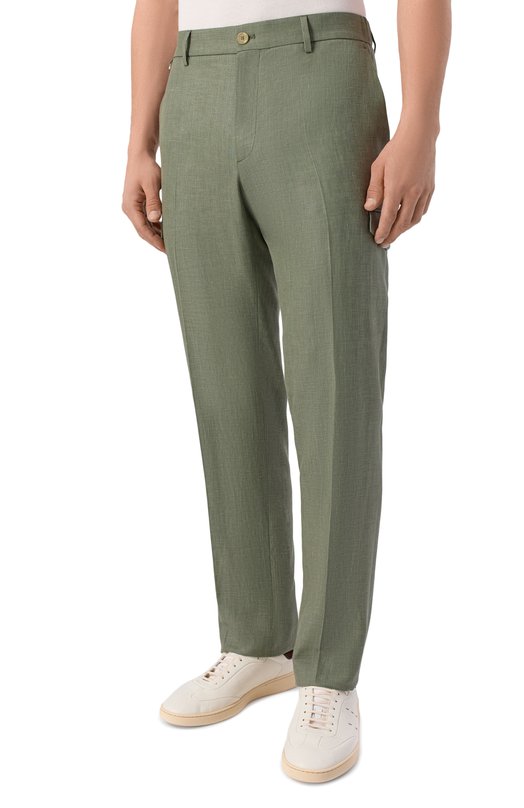 Брюки-карго изо льна и шерсти Stefano Ricci M1T6100142/B127HA Зелёный  M1T6100142/B127HA Фото 3