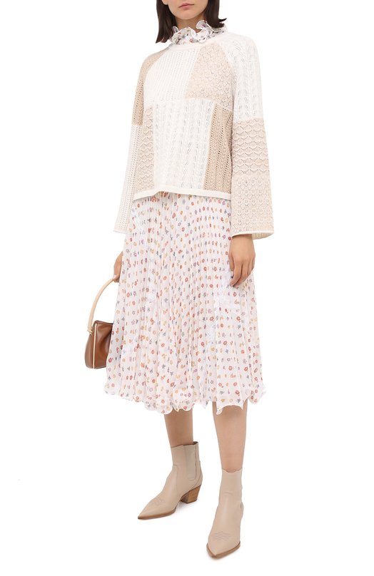 Пуловер из шерсти и хлопка Alice + Olivia Бежевый, фото 3