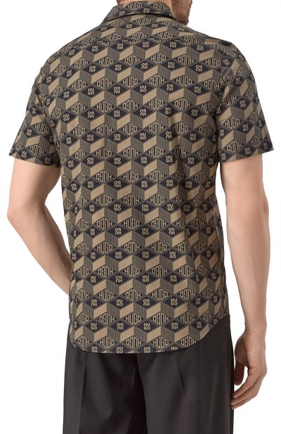 Хлопковая рубашка HUGO коричневого цвета по цене 13450 руб., арт. 50539705, фото 4 Хлопковая рубашка HUGO, арт. 50539705, фото 4