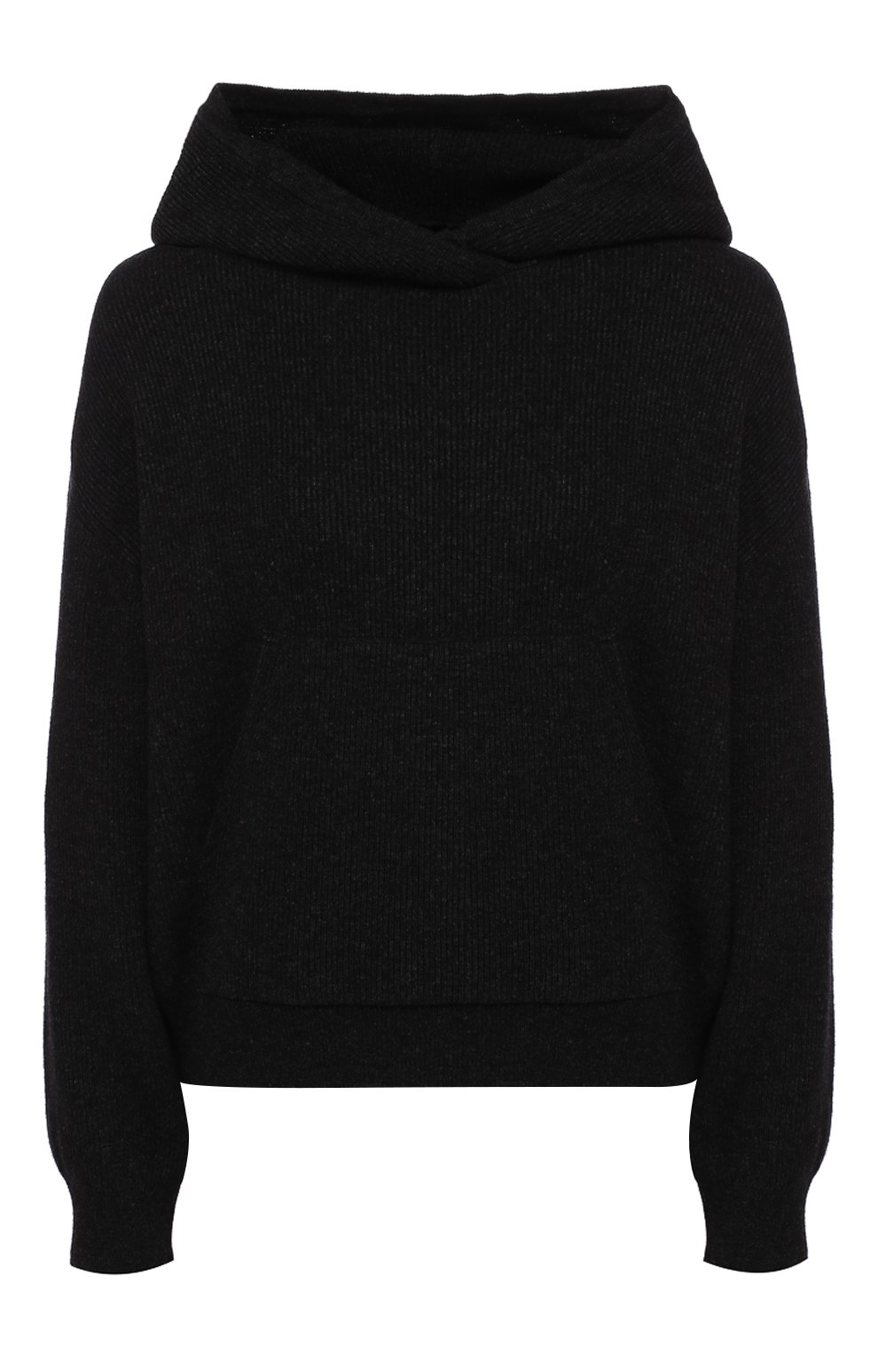 Пуловер с капюшоном NANUSHKA серого цвета по цене 38850 руб., арт. M0G_CHARC0AL_CASHMERE BLEND RIB, фото 1 Пуловер с капюшоном NANUSHKA, арт. M0G_CHARC0AL_CASHMERE BLEND RIB, фото 1