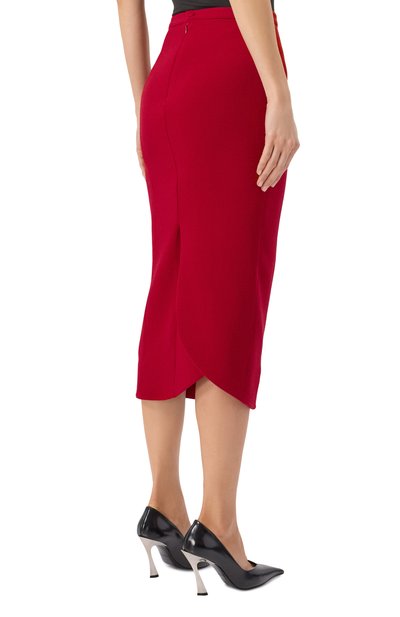 Шерстяная юбка MUGLER красного цвета по цене 132000 руб., арт. C0M1JU05801017, фото 4 Шерстяная юбка MUGLER, арт. C0M1JU05801017, фото 4