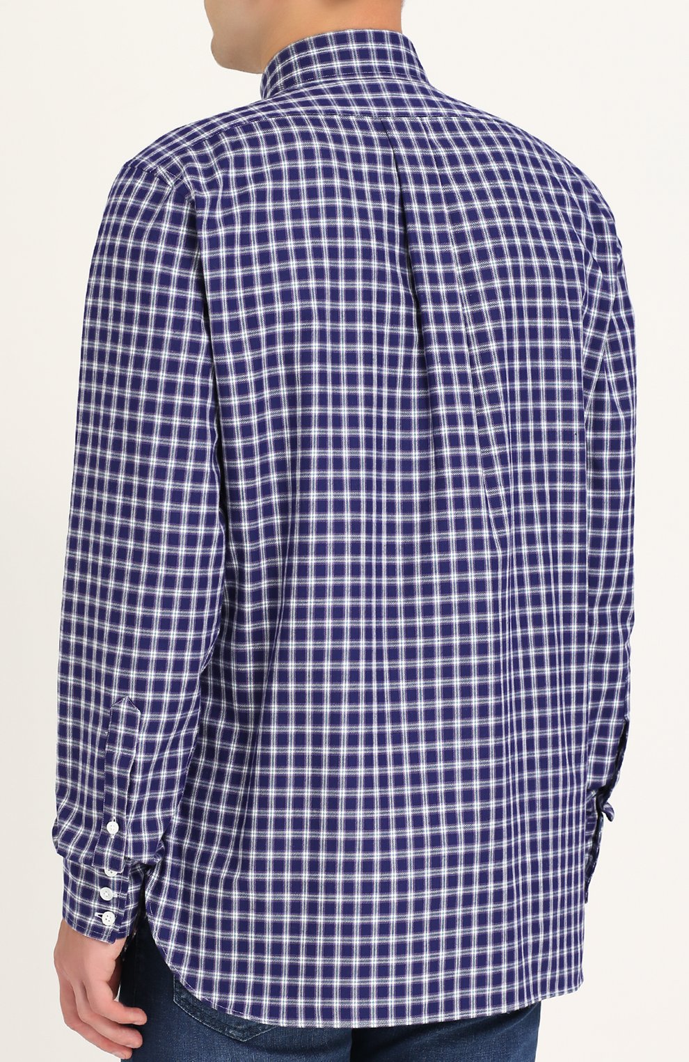 Хлопковая рубашка в клетку с воротником button-down TURNBULL & ASSER, арт. SHI150-BB570, фото 4