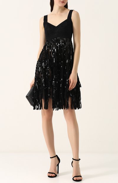 Мини-платье с завышенной талией и пайетками DOLCE & GABBANA, арт. F67G7Z/HLMQB, фото 2