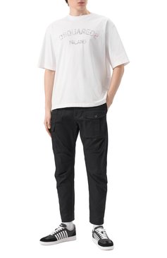 Мужская хлопковая футболка DSQUARED2 белого цвета, арт. S74GD1399/D20020 | Фото 2 (Рукава: 3/4; Длина (для топов): Стандартные; Драгоценные камни: Проставлено; Материал сплава: Проставлено; Стили: Кэжуэл; Принт: С принтом; Материал внешний: Хлопок; Мужское Кросс-КТ: Футболка-одежда; Кросс-КТ: Джерси)