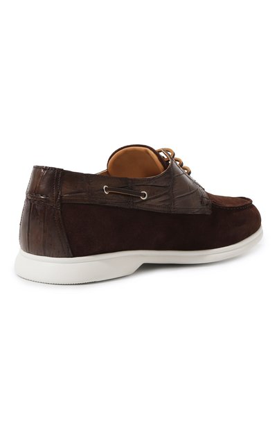 Топсайдеры с отделкой из кожи аллигатора KITON, арт. USSA085N00978_SET, фото 5