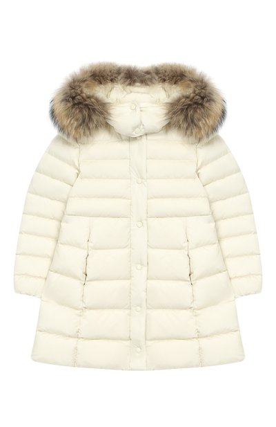 Пуховое пальто с меховой отделкой на капюшоне MONCLER ENFANT, арт. D2-954-49392-25-54155/4-6A, фото 1