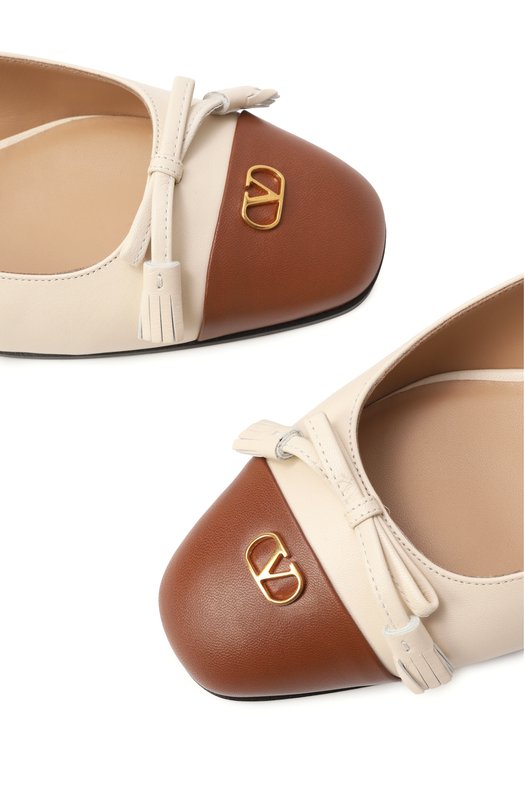 Кожаные балетки Valet Du Roi Valentino 6W0S0MH0/DDT Кремовый  6W0S0MH0/DDT Фото 7