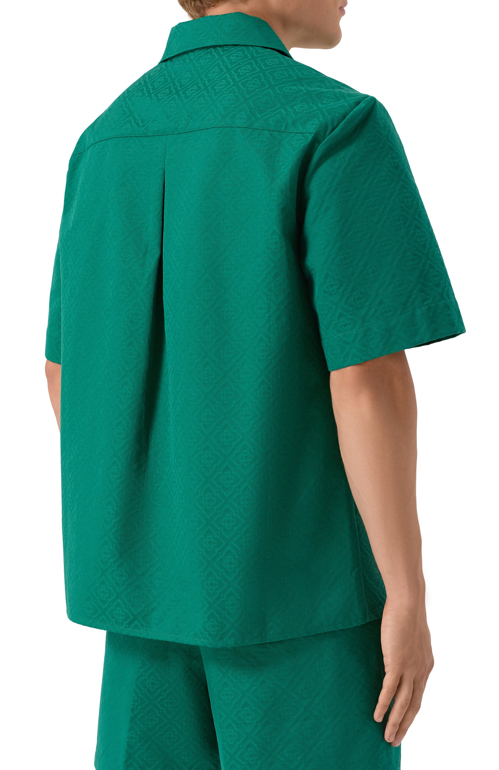 Хлопковая рубашка CASABLANCA зеленого цвета по цене 96550 руб., арт. MPF25-SH-167-02, фото 4 Хлопковая рубашка CASABLANCA, арт. MPF25-SH-167-02, фото 4