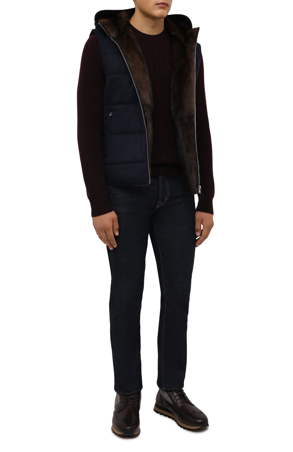Жилет из шерсти викуньи с подкладкой из соболя и ласки ANDREA CAMPAGNA, арт. 00401H9RF2900, фото 2