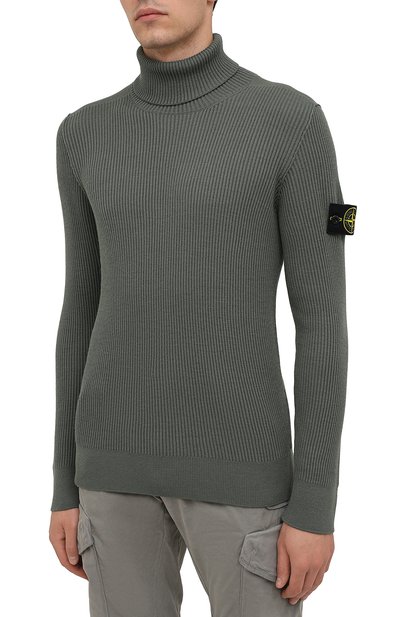 Шерстяной свитер STONE ISLAND хаки цвета по цене 46000 руб., арт. 7515525C2, фото 3 Шерстяной свитер STONE ISLAND, арт. 7515525C2, фото 3