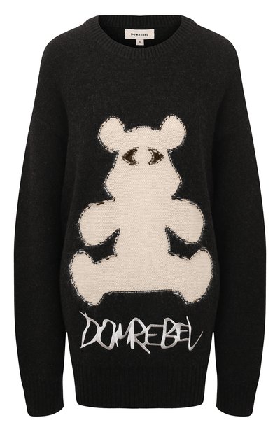 Женский пуловер из хлопка и шерсти DOMREBEL, арт. BEARCL0PS/KNIT CREWNECK