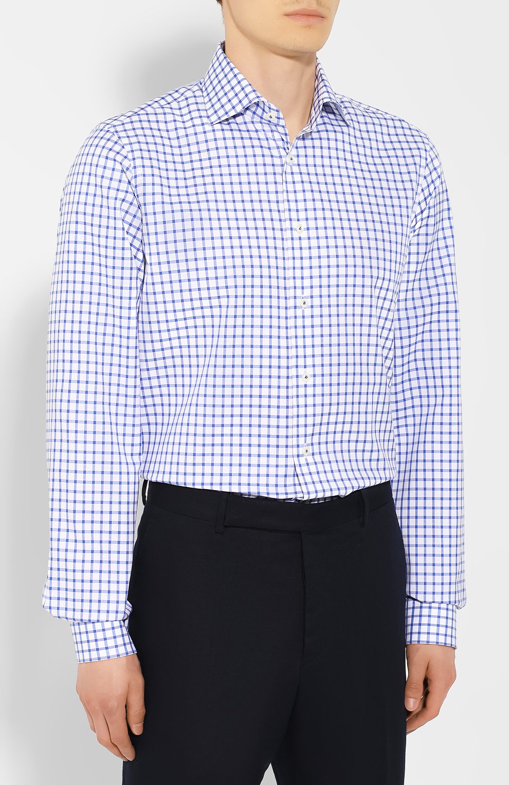 Хлопковая рубашка VAN LAACK синего цвета по цене 9295 руб., арт. TIVARA2-SF03/151592, фото 3 Хлопковая рубашка VAN LAACK, арт. TIVARA2-SF03/151592, фото 3