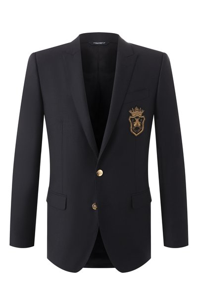 Мужской пиджак из шерсти и шелка DOLCE & GABBANA, арт. G2LK0Z/FU3H1