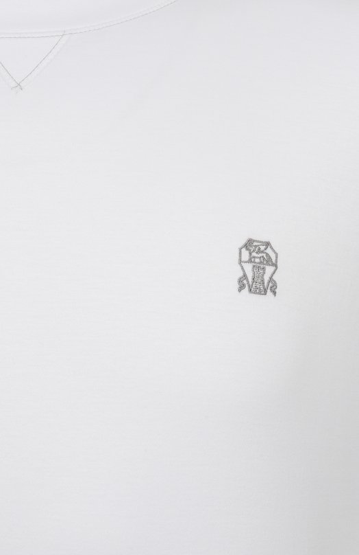 Хлопковая футболка Brunello Cucinelli M0B137451G Белый  M0B137451G Фото 6