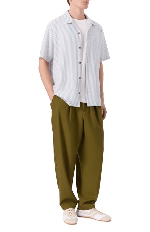 Шерстяные брюки Marni PUMU0017U6/UTW839 Хаки  PUMU0017U6/UTW839 Фото 2