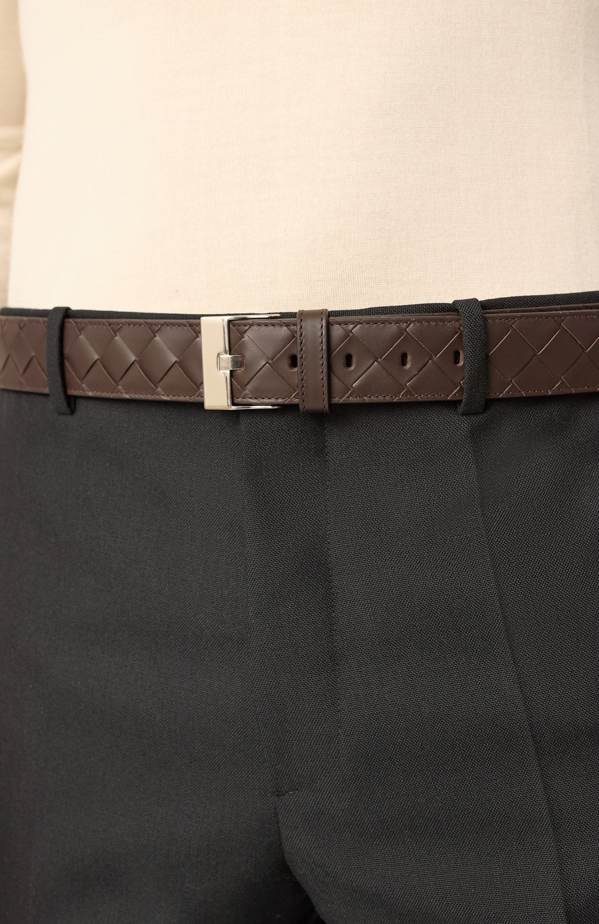 Кожаный ремень BOTTEGA VENETA темно-коричневого цвета по цене 69200 руб., арт. 799046/V4KF1, фото 2 Кожаный ремень BOTTEGA VENETA, арт. 799046/V4KF1, фото 2