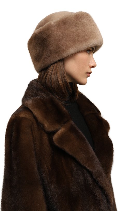 Шапка из меха норки VICTORIA KUSENKOVA 061911933455 Бежевый  061911933455 Фото 2