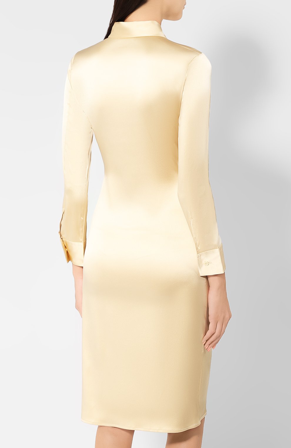 Шелковое платье BOTTEGA VENETA бежевого цвета по цене 297500 руб., арт. 577159/VA6R0, фото 4 Шелковое платье BOTTEGA VENETA, арт. 577159/VA6R0, фото 4