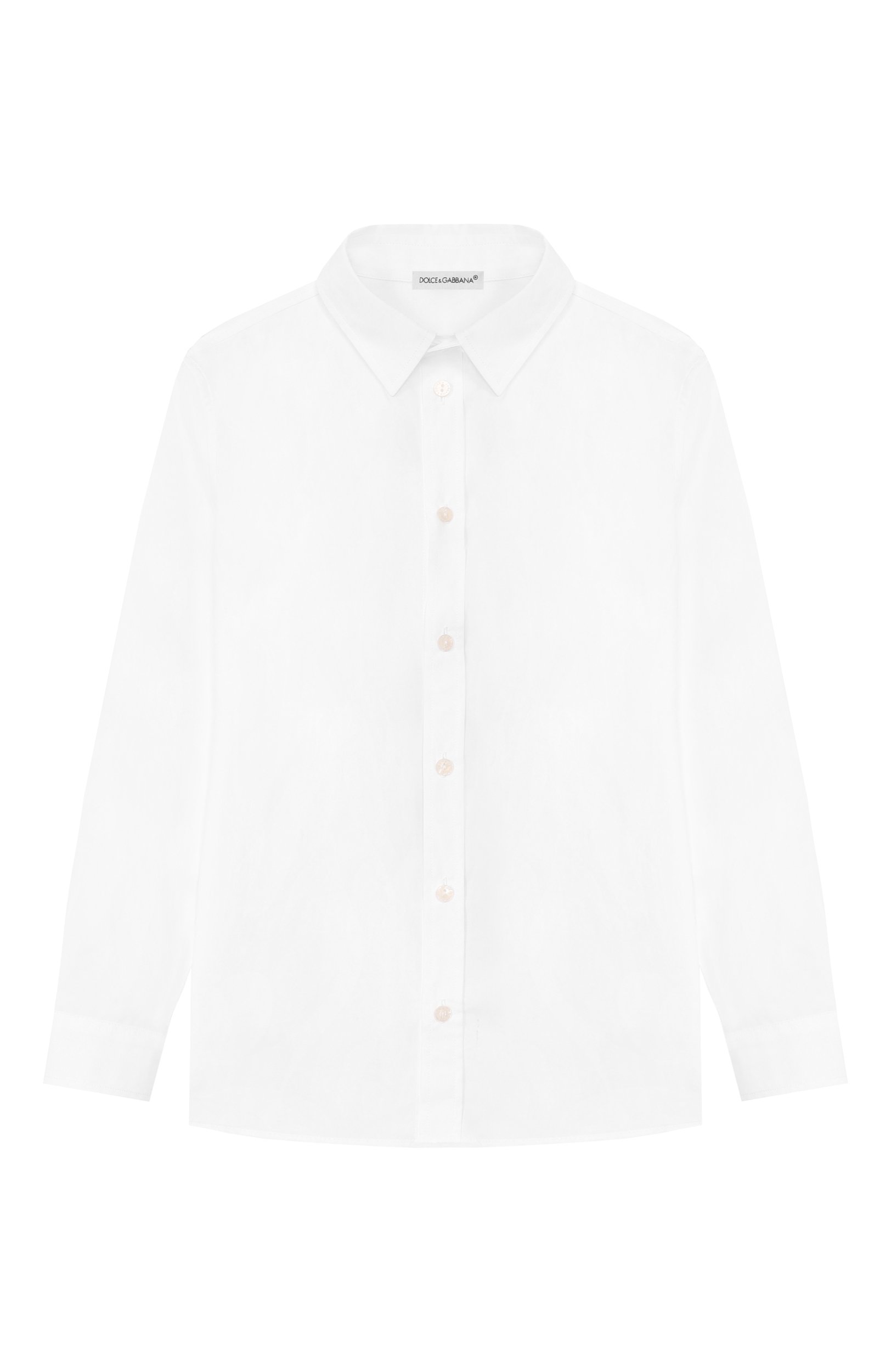 Хлопковая рубашка DOLCE & GABBANA белого цвета по цене 39350 руб., арт. L43S23/FU5WJ, фото 1 Хлопковая рубашка DOLCE & GABBANA, арт. L43S23/FU5WJ, фото 1