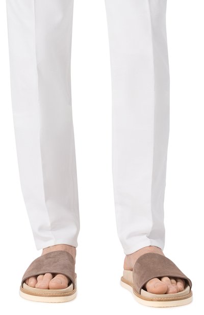 Замшевые шлепанцы BRUNELLO CUCINELLI бежевого цвета по цене 82350 руб., арт. MZUSILY236, фото 3 Замшевые шлепанцы BRUNELLO CUCINELLI, арт. MZUSILY236, фото 3