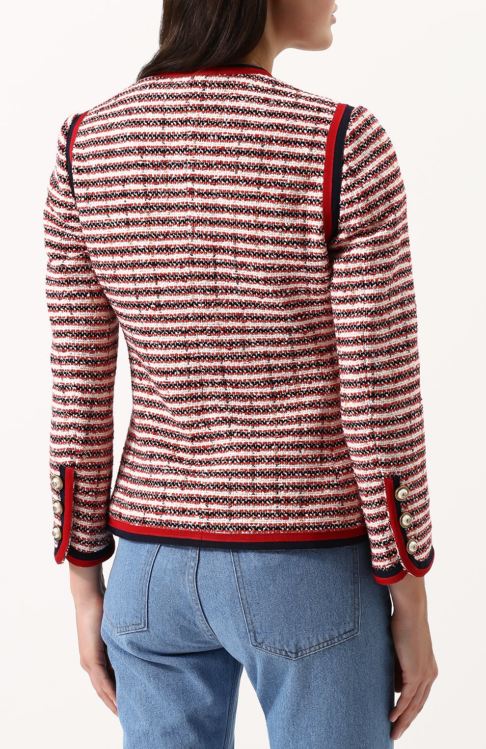 Приталенный буклированный жакет с круглым вырезом GUCCI, арт. 482665/ZKM24, фото 4